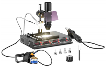 Lötstation mit Vorwärmplatte und Infrarotlampe