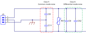 (SK) Sicherheitskondensatoren, Verwendung von Klasse X und Klasse Y